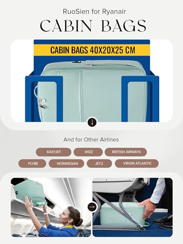 RuoSien Baggage Cabine 40x20x25 pour Ryanair Sac à Dos de Voyage sous Siège 20L doté d'une Poche Anti-Vol