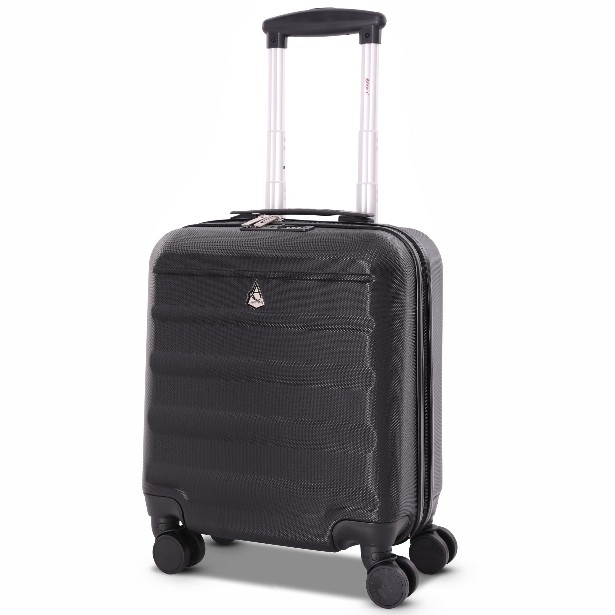 Aerolite Valise Cabine Taille Maximum sous le Siege Rigide 45x36x20cm ABS avec 4 Roues Garantie 5 Ans (Noir)